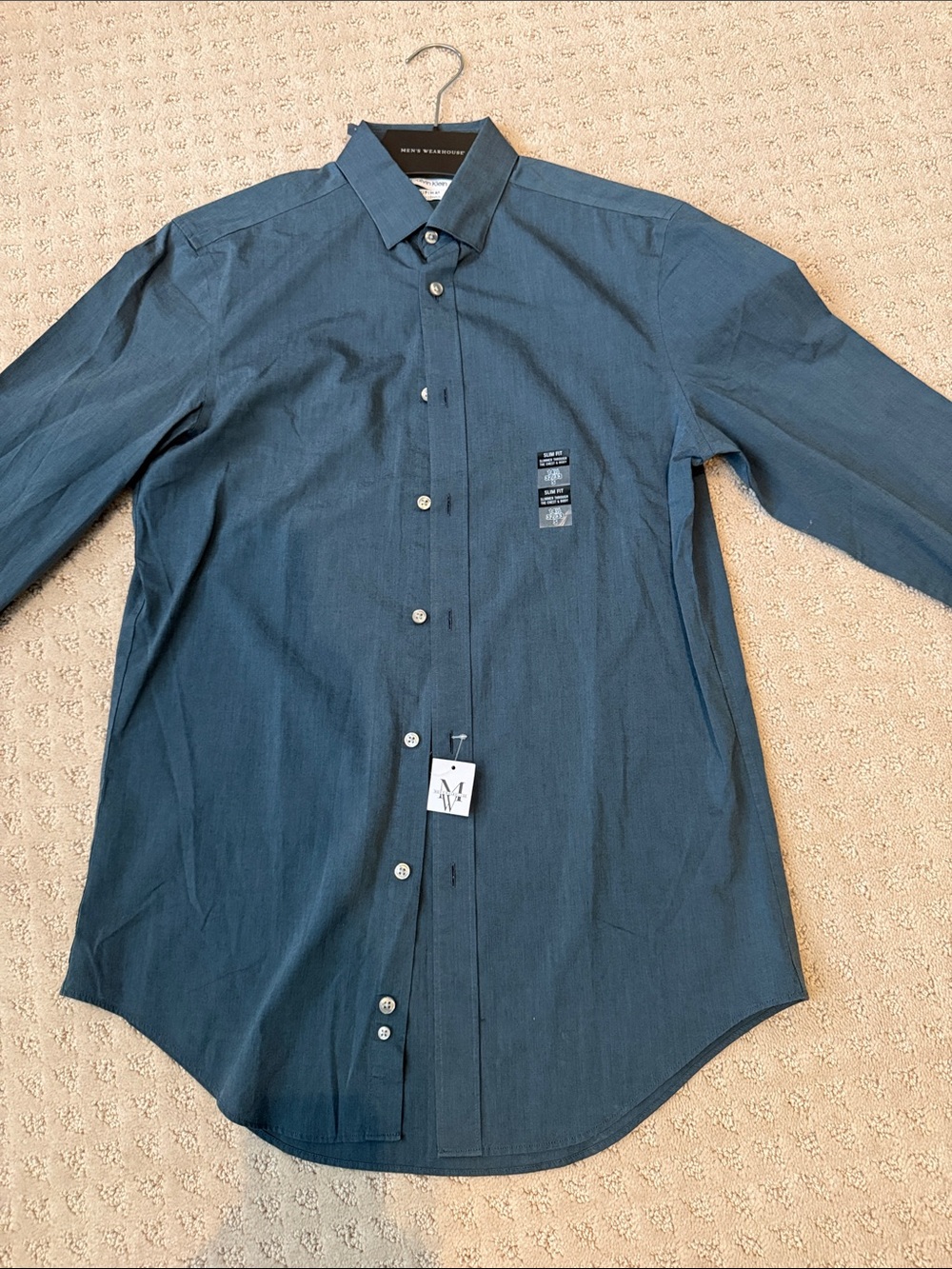 Calvin klein Men's Slate Blue Long-Sleeve Dress Shirt